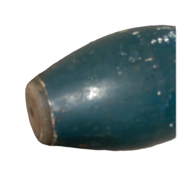 Vintage Bowling Alley Bowling Pin in Teal Green and White - Picture 4 of 4